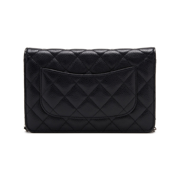 Chanel Matelasse Chain Wallet Silver Hardware Black - Picture 2 of 10